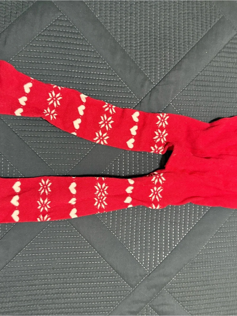The Children's Place Red and White Snowflake Leggings- 2 pairs